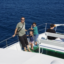 Famille sur bateau